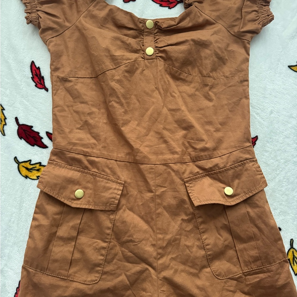 Girls Janie and Jack Tan Romper size 14